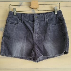 Mossimo High Waist Corduroy Cut -Off Shorts size 8 NWOT Slate Gray